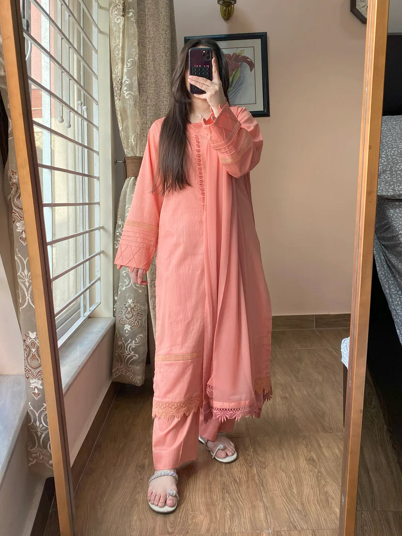 3 Piece Pure Lawn Stitch Suit 204