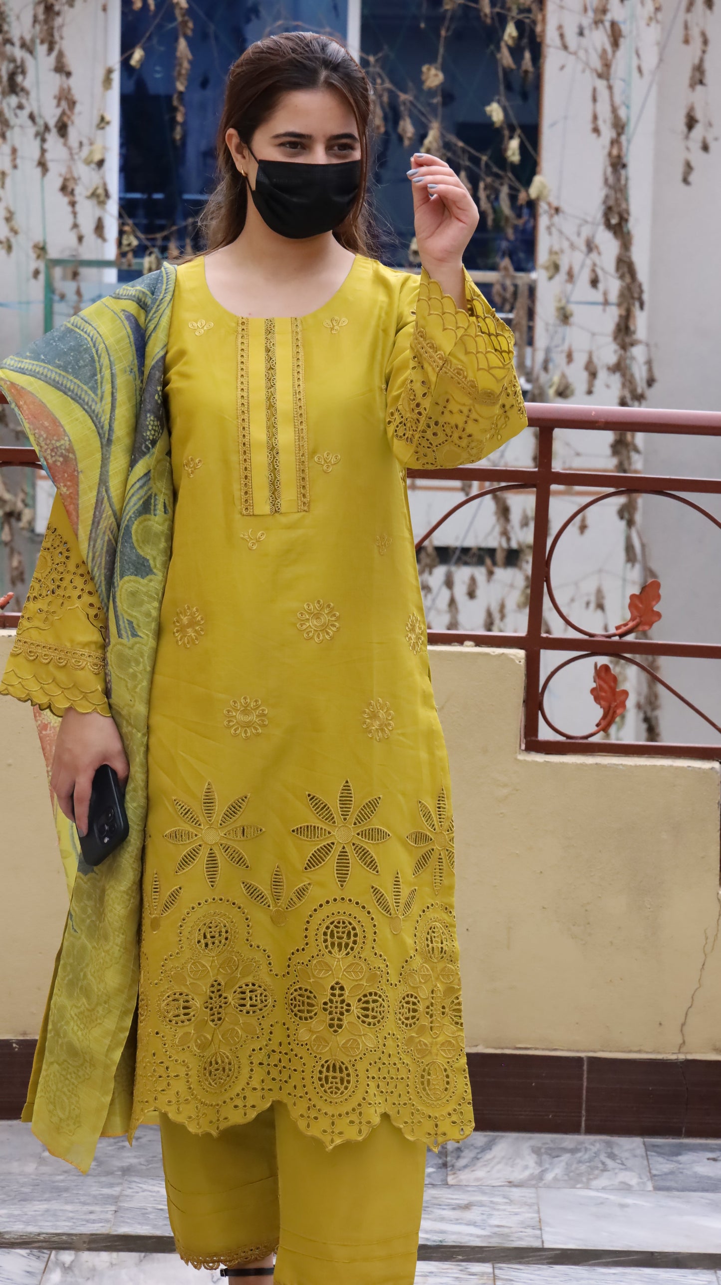 3 Piece Luxury Embroidered Lawn Stitched Dress - Fancy 114