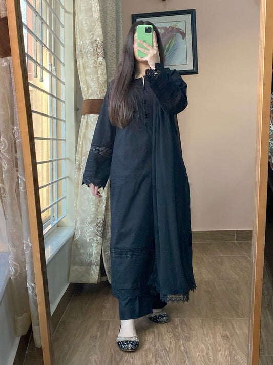 3 Piece - Soft Khaddar Stitched