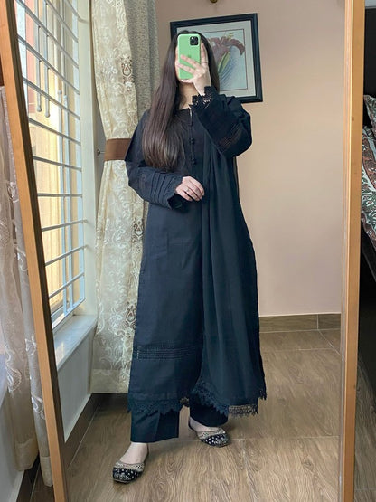 3 Piece - Soft Khaddar Stitched