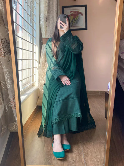 3 Piece Soft Cambric Stitch Suit 205