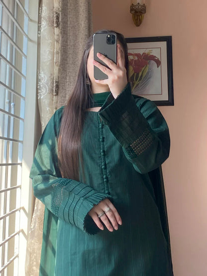 3 Piece Soft Cambric Stitch Suit 205