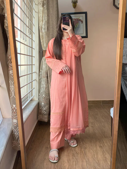 3 Piece Soft Cambric Stitch Suit 204