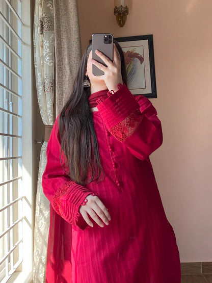 3 Piece Pure Lawn Stitch Suit 207