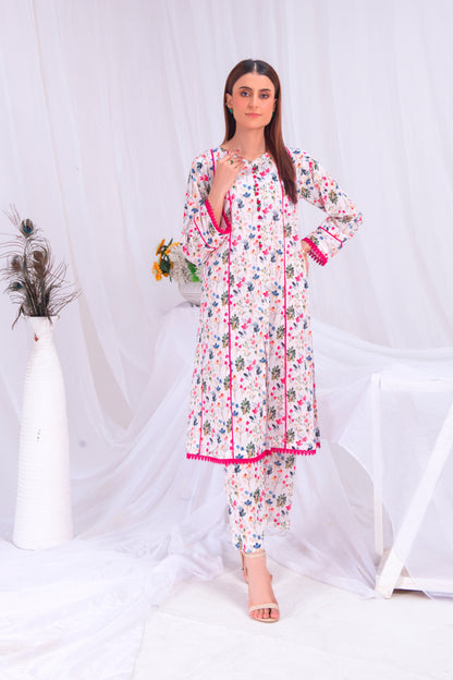 2 PC Premium Stitched Suit - Noor 022