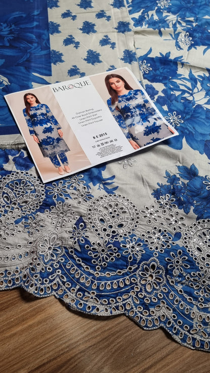 Iznik Linen Embroidered 3 Piece Unstitched 606