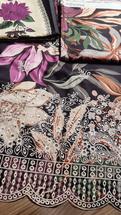 Iznik Linen Embroidered 3 Piece Unstitched 605