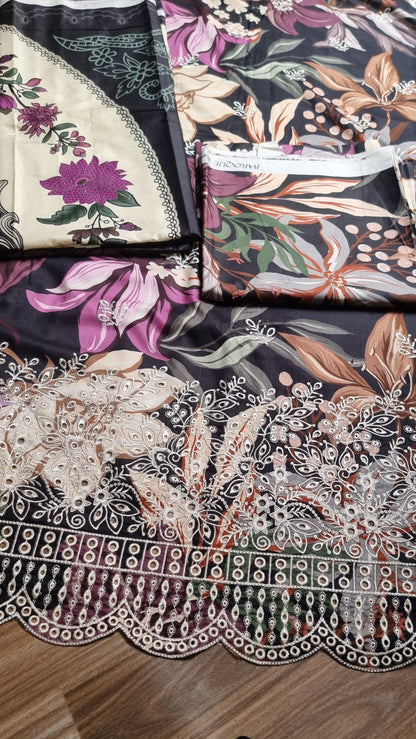 Iznik Linen Embroidered 3 Piece Unstitched 605