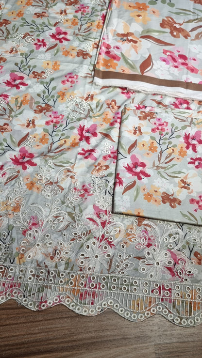 Iznik Linen Embroidered 3 Piece Unstitched 604