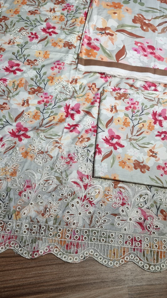 Iznik Linen Embroidered 3 Piece Unstitched 604