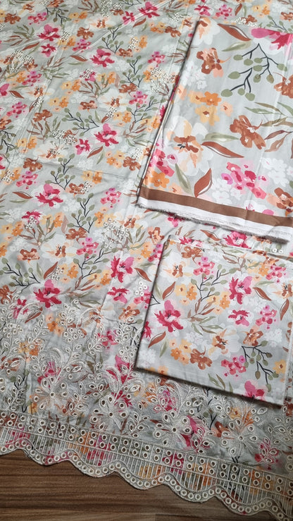 Iznik Linen Embroidered 3 Piece Unstitched 604