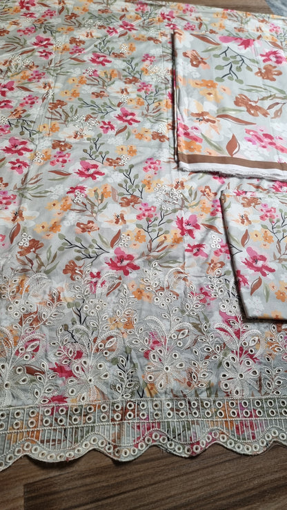 Iznik Linen Embroidered 3 Piece Unstitched 604