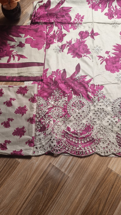 Iznik Linen Embroidered 3 Piece Unstitched 602