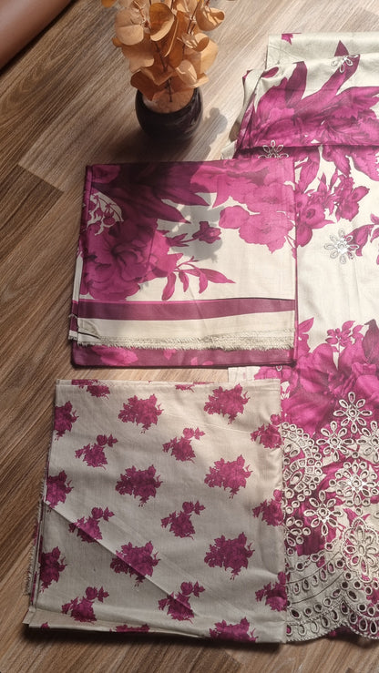 Iznik Linen Embroidered 3 Piece Unstitched 602