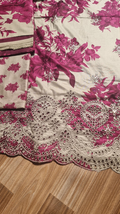 Iznik Linen Embroidered 3 Piece Unstitched 602