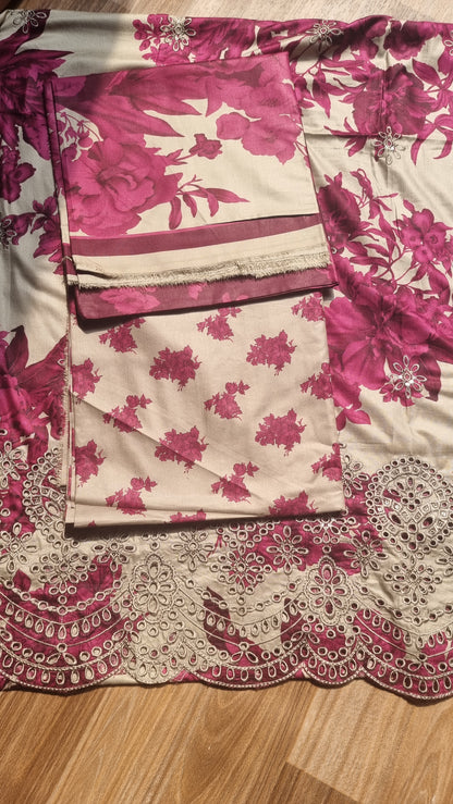 Iznik Linen Embroidered 3 Piece Unstitched 602