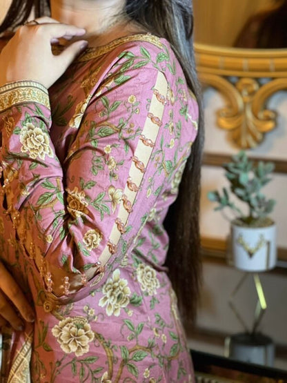 3 Piece-Pure Lawn Stitched Dress- 95