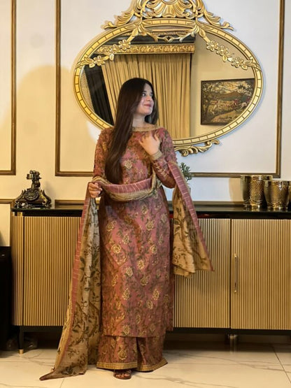 3 Piece-Pure Lawn Stitched Dress- 95