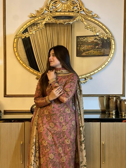 3 Piece-Pure Lawn Stitched Dress- 95