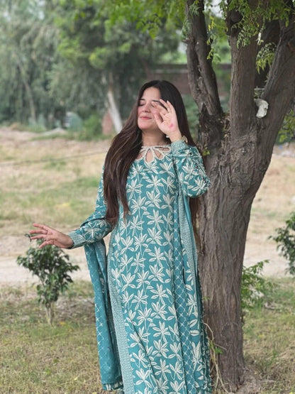 3-Piece Premium Lawn Stitched Dress -230