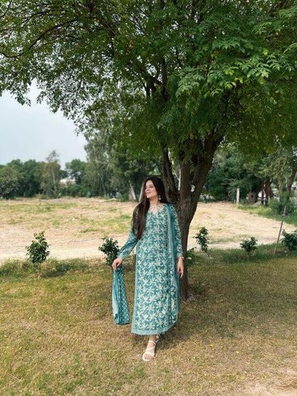 3-Piece Premium Lawn Stitched Dress -230
