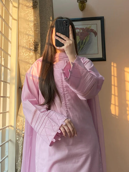 3 Piece - Pure Lawn Stitched Dress-208