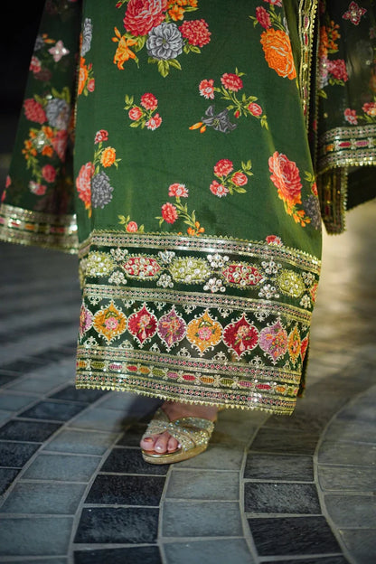 3-Piece Aneelas Silk Stitched Dress-219