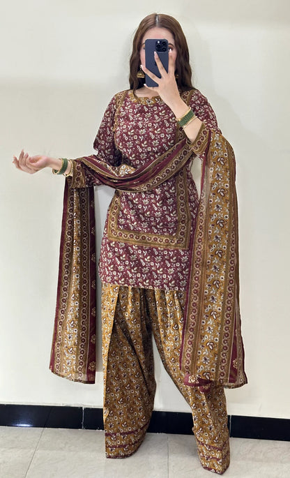 3 Piece Lawn Printed Stitched Dress - 019