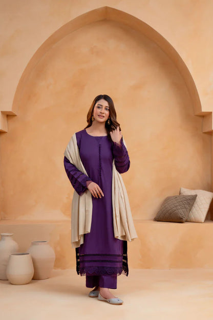 3 Piece - Slub Khaddar Stitched Dress-223