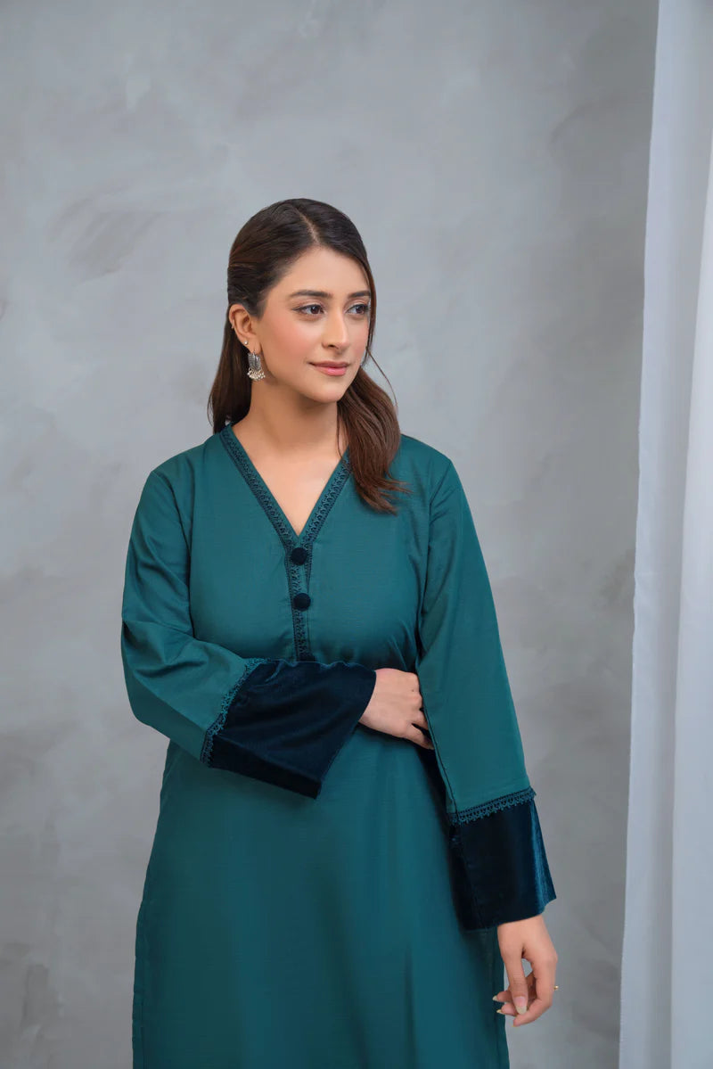 3 Piece - Slub Khaddar Stitched Dress-222