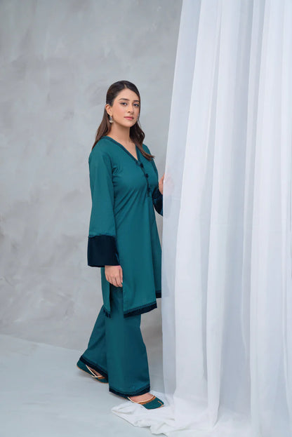 3 Piece - Slub Khaddar Stitched Dress-222