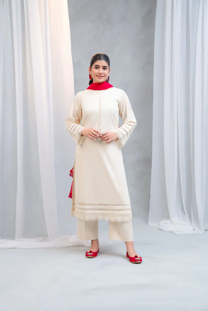 3 Piece - Slub Khaddar Stitched Dress-227