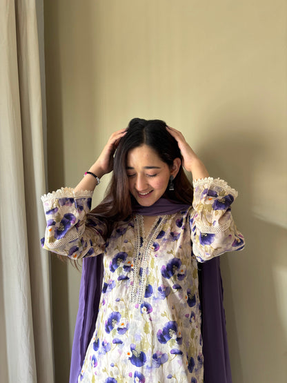 3 Piece - Lawn Printed Stitched Dress - 078