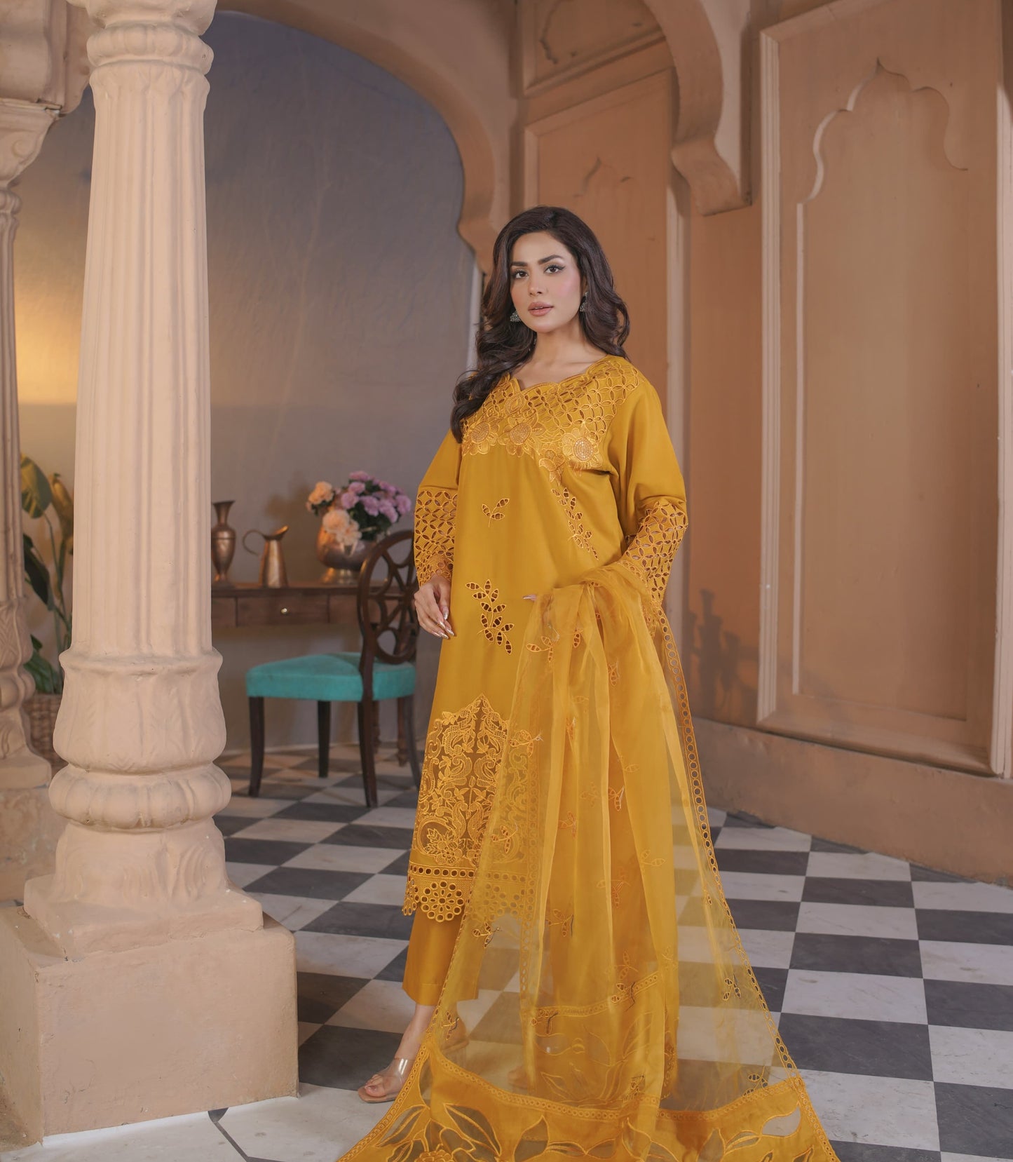 3 Piece-Embroided Lawn Cotton Stitched