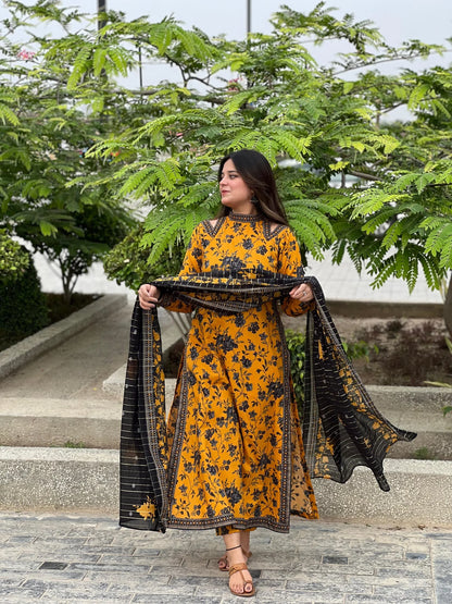 3 Piece Pure Lawn Stitched Suit –25