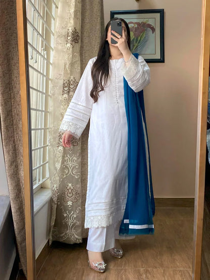 3 Piece - Pure Lawn Stitched Dress-209