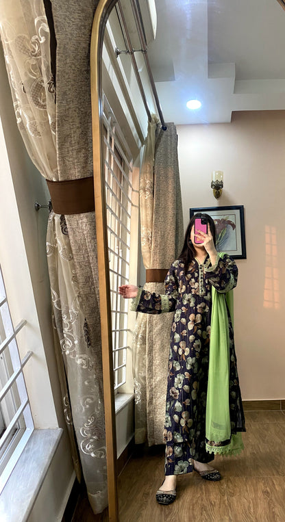 3 Piece -Pure Lawn Bana Dora Dress -054