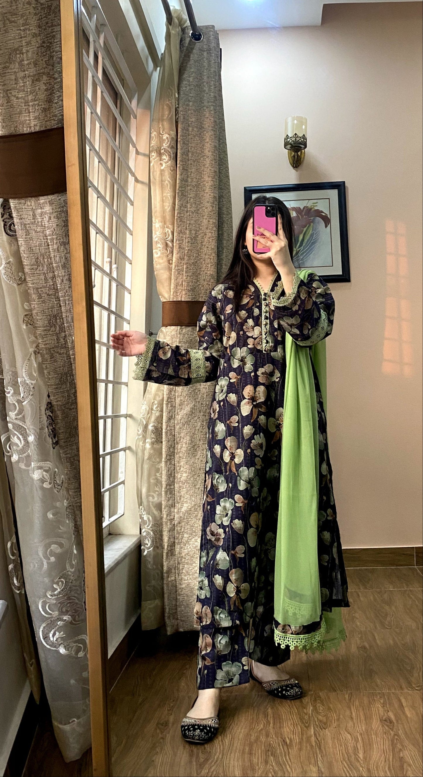 3 Piece - Bana Dora Premium Lawn Stitched Dress - 054