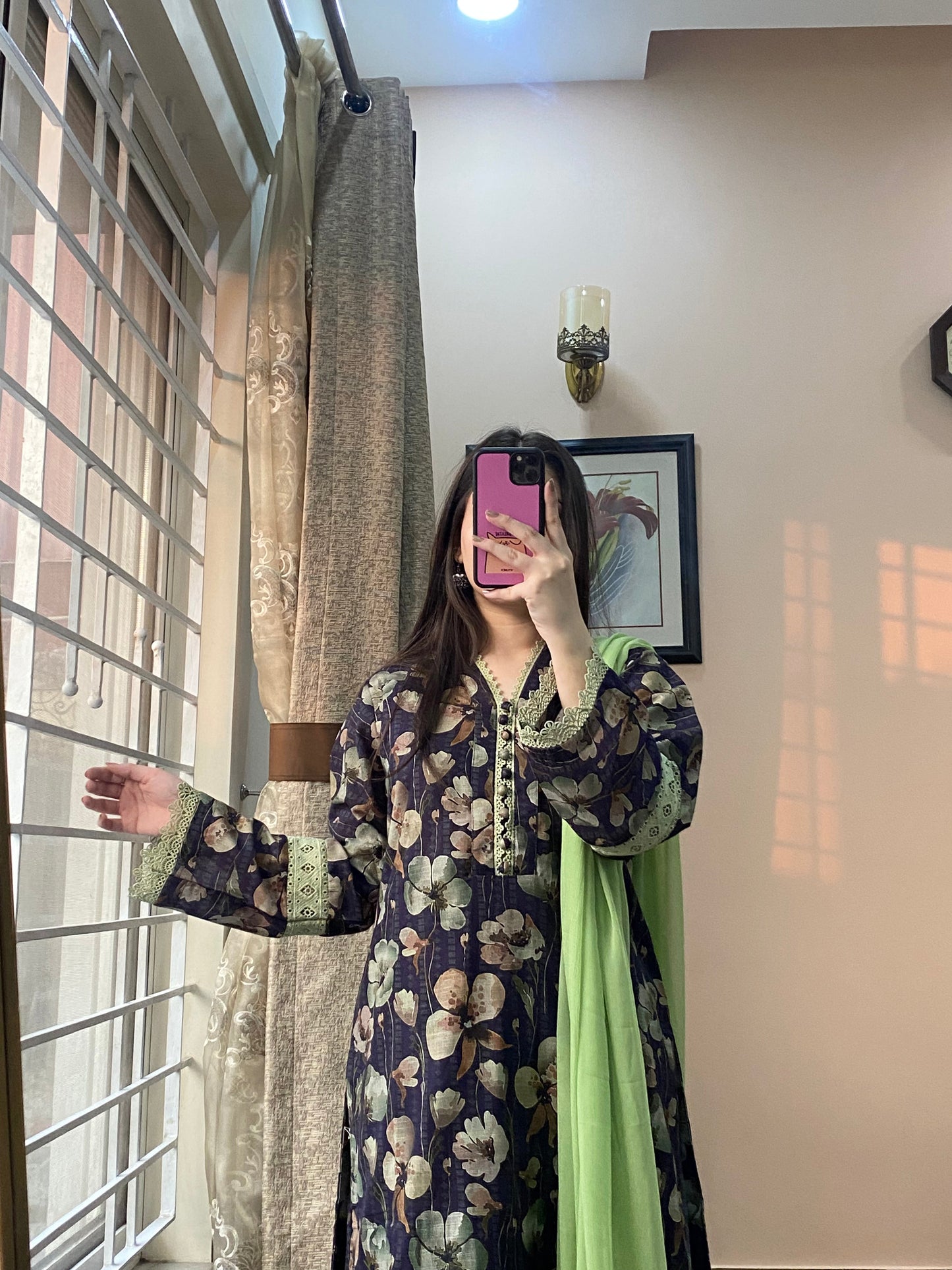 3 Piece - Bana Dora Premium Lawn Stitched Dress - 054