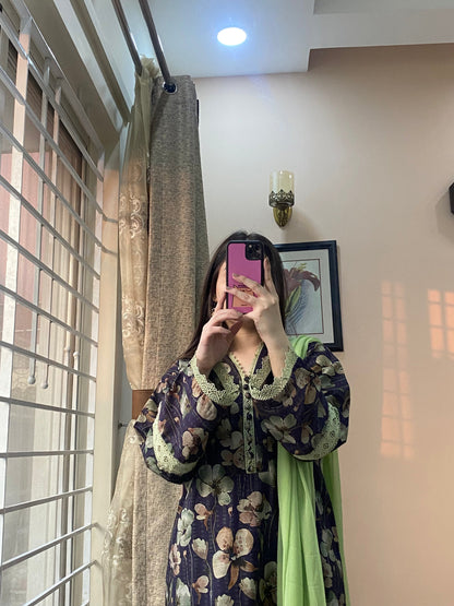 3 Piece -Pure Lawn Bana Dora Dress -054