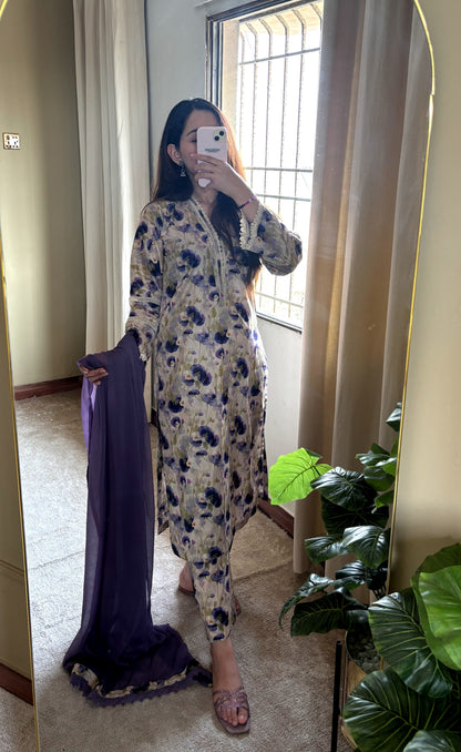 3 Piece - Lawn Printed Stitched Dress - 078