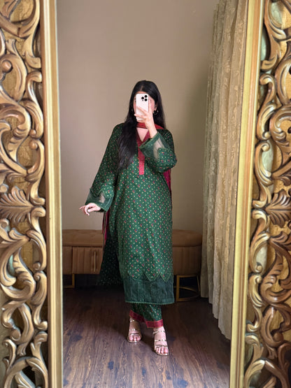 3 Piece - Printed Lawn Stitched Suit-283