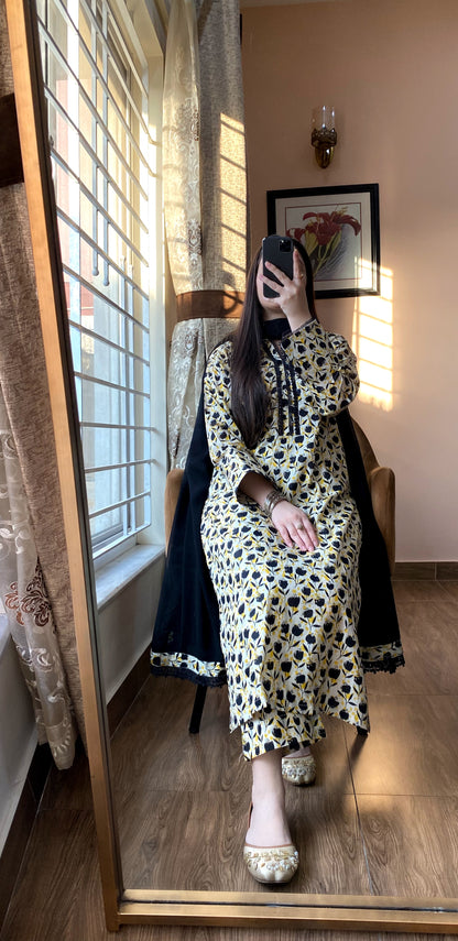 3 Piece - Pure Lawn Stitched Suit - 073