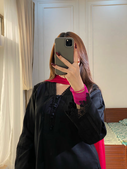 3 Piece -Lawn Dress With Plazo-206