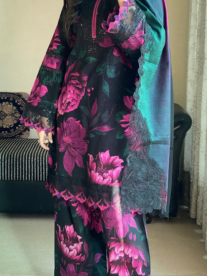 3-Piece Premium Lawn Stitched Dress-228