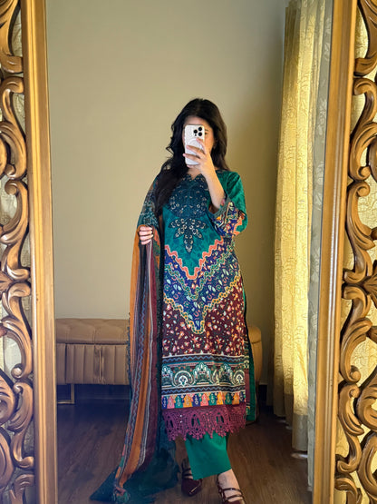 3-Piece Premium Lawn Stitched Dress-248