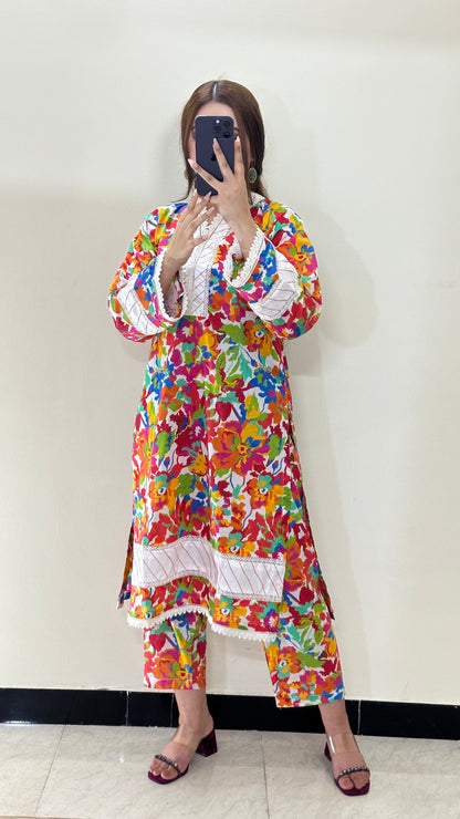 2 Piece Premium Pure Lawn Stitched Suit