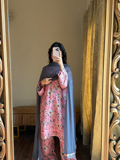 3-Piece Dobby Lawn Stitched Dress - 249