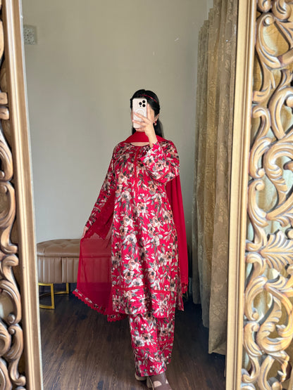 3-Piece Dobby Lawn Stitched Dress - 250