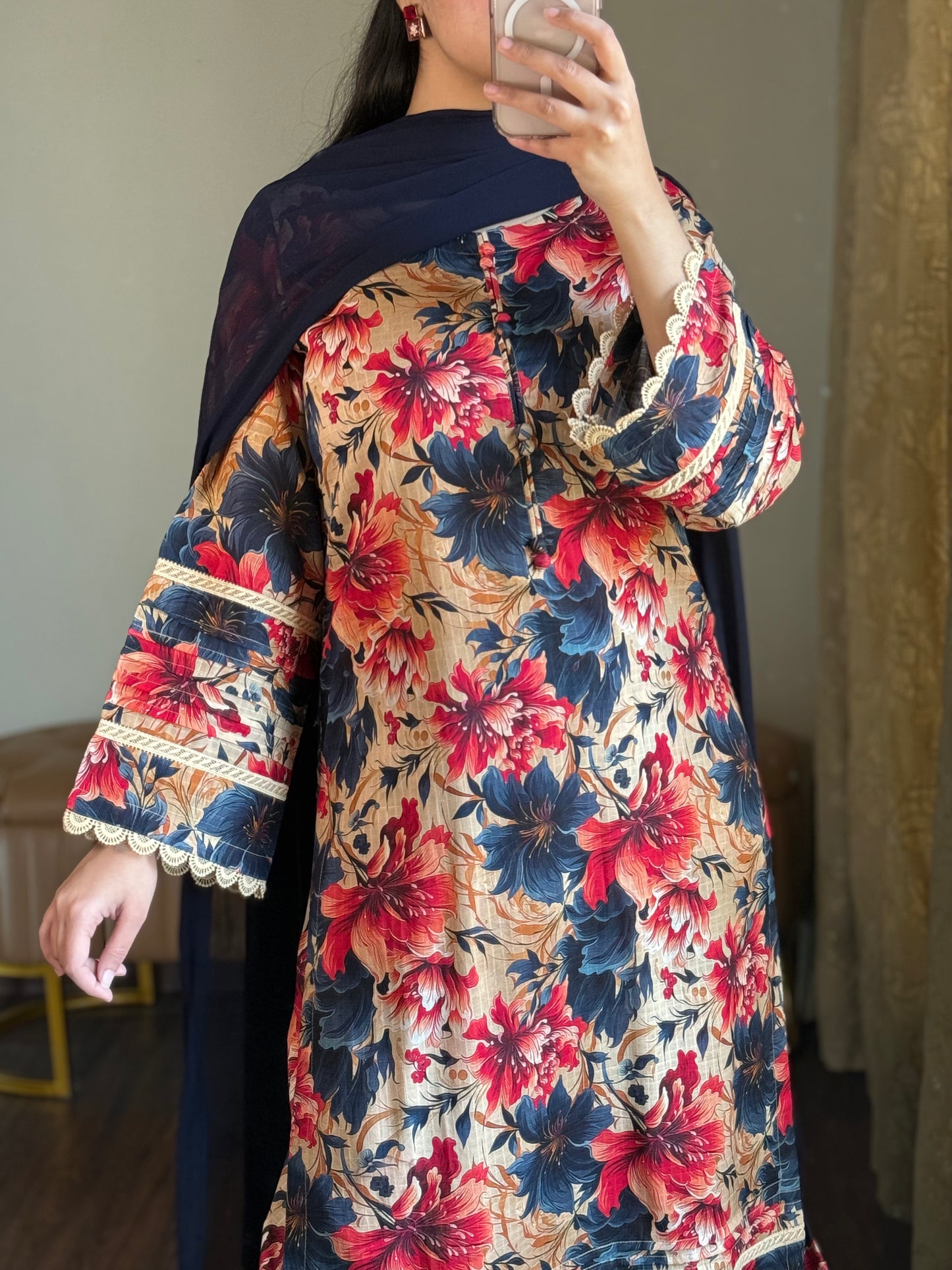 3-Piece Dobby Lawn Stitched Dress - 251